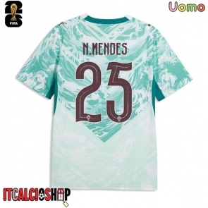 Portogallo Nuno Mendes #25 Seconda Maglia Mondiali 2026 Manica Corta